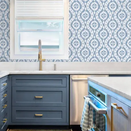 Surface Style Ikat Tracery Peel & Stick Wallpaper Chambray {9}