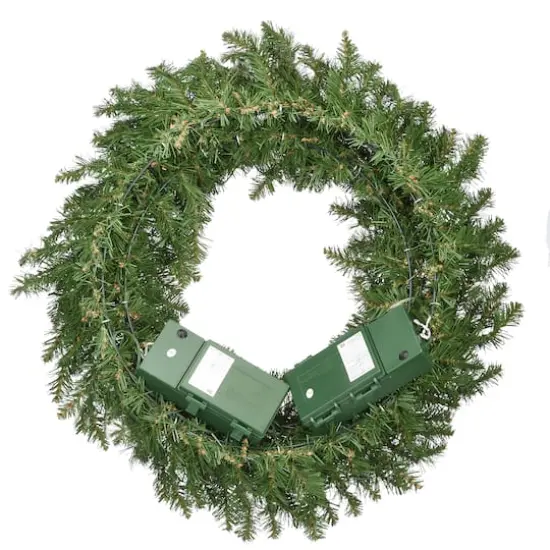 24" Kingswood&reg; Fir Wreath with 250ct. Warm White Battery Operated LED Infinity&trade; Lights {5}