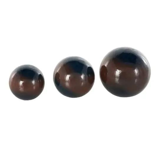 Blue with Brown Stripe Abstract Brushed Decorative Orbs & Vase Filler Set {5}