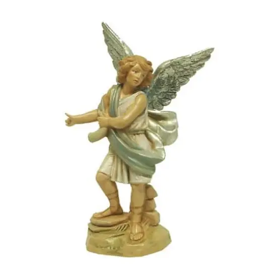 5.75" Blue & Cream Hand Painted Raphael Angel Nativity Figurine {3}