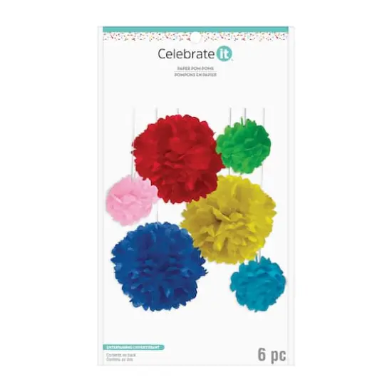 Rainbow Paper Pom-Pom Decorations Kit by Celebrate It&trade; {1}