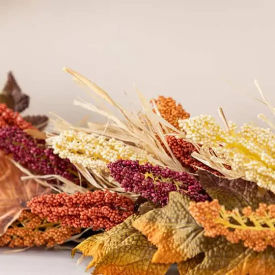Glitzhome&reg; 72" Fall Multi-Colored Sorghum Garland {5}