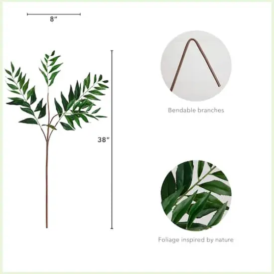 38" Green Palmate Fern Stems, 3ct. {5}