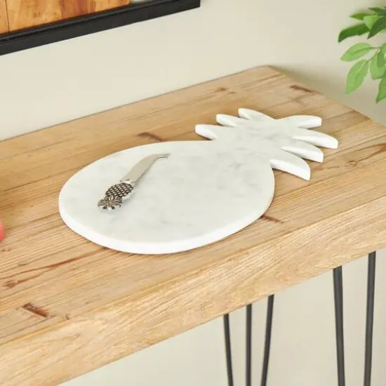White Marble Cutting Board & Cheese Knife Set {3}