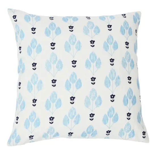 Hello Honey&reg; White & Blue Floral Print Pillow Cover {3}