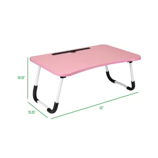 Mind Reader Freestanding Portable Foldable Lap Desk with Fold-Up Legs Pink {5}