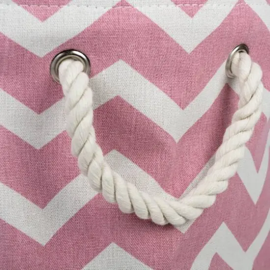 DII&reg; Medium Round Chevron Polyester Bin Rose {5}