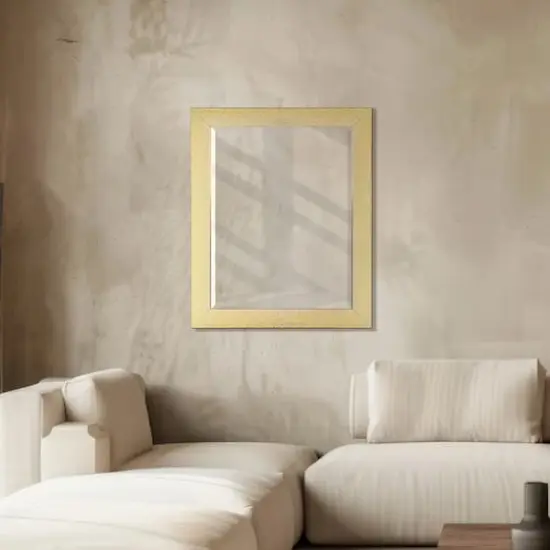 Head West White & Gold Framed Bevel Vanity Accent Mirror - 33" x 27" {1}