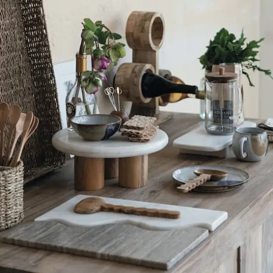 Hello Honey® 36oz. Glass & Stainless Steel French Press Coffee Maker with Acacia Wood Lid {4}