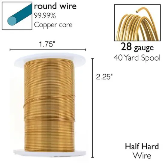 The Beadsmith&reg; Wire&trade; Elements 28 Gauge Tarnish-Resistant Wire Brass {7}