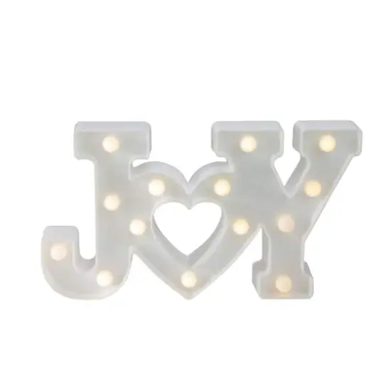12.75" White Joy LED Christmas Marquee Wall Sign {1}