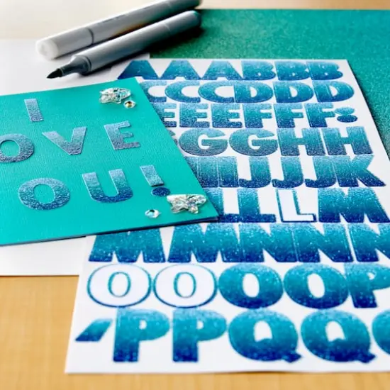 Blue Glitter Ombre Alphabet Stickers by Recollections&trade; {4}