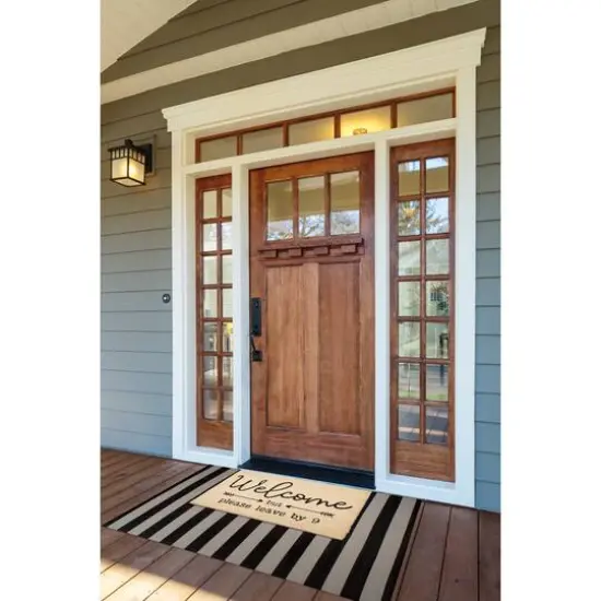 Welcome Please Leave By 9 Doormat {6}