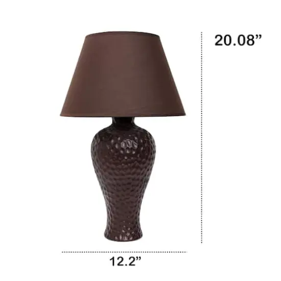 Creekwood Home Essentix 20" Ceramic Winding Table Lamp Brown {4}