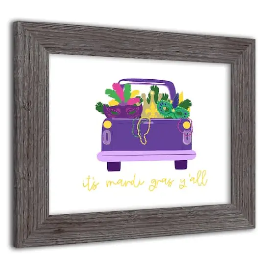 Truck Mardi Gras Yall Western Gray Framed Print {3}
