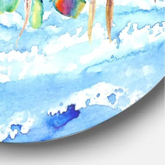 Designart - Jewelry of Sea Shell and Beads - Traditional Metal Circle Wall Art {5}