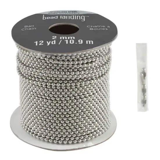 2mm Stainless Steel Ball Chain Spool, 12yd. by Bead Landing&trade; {3}