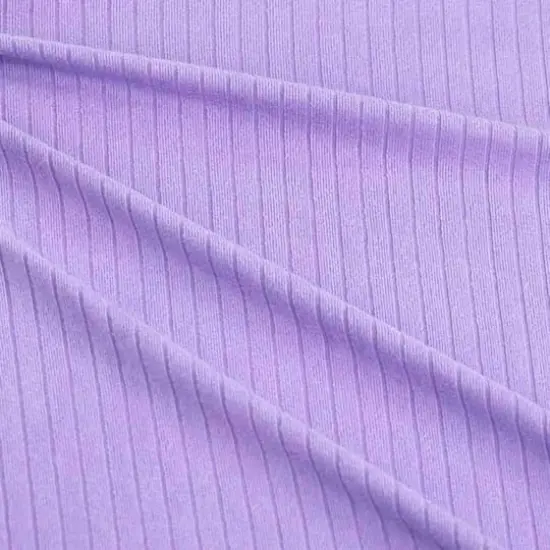 Fabric Merchants Polyester Blend Ribbed Fabric Lilac {1}