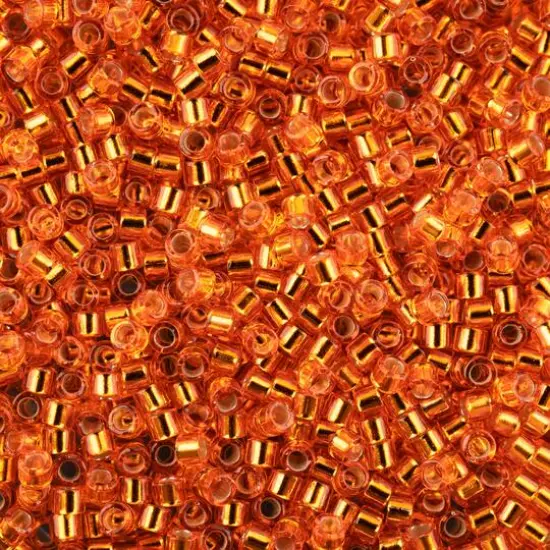 John Bead 11/0 Miyuki Delica Glass Seed Beads, 5g Silver Lined Orange {1}
