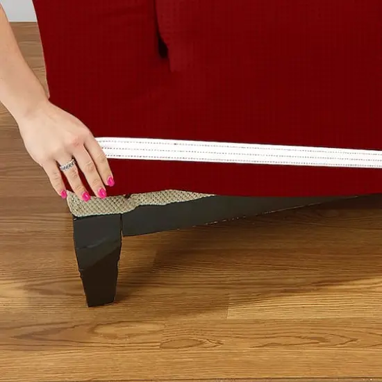 Home Details Waffle Design Sofa Furniture Slipcover Burgundy {4}