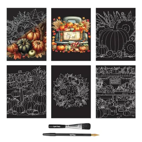 Brea Reese™ 9" x 12" Harvest Season Scratch Art Paper Pad {3}