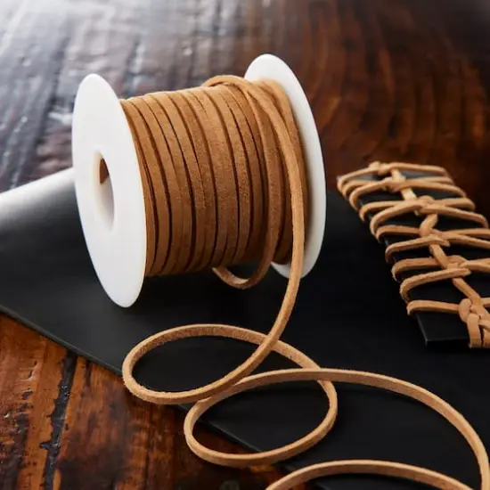 Suede Leather Lace by ArtMinds&trade; Tan {3}