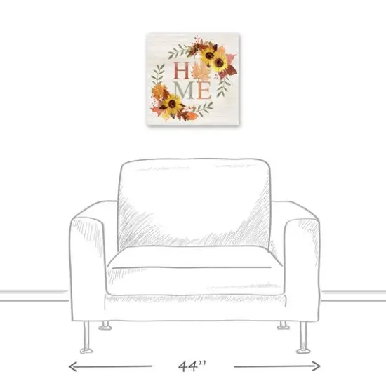 Autumn Home Wreath Canvas Wall Art {6}