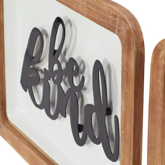 Set of 2 White Metal Farmhouse Wall Decor 14", 10" {4}