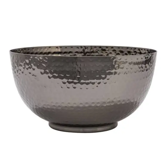 Hello Honey&reg; Silver Finish Round Hammered Metal Bowl Set {6}