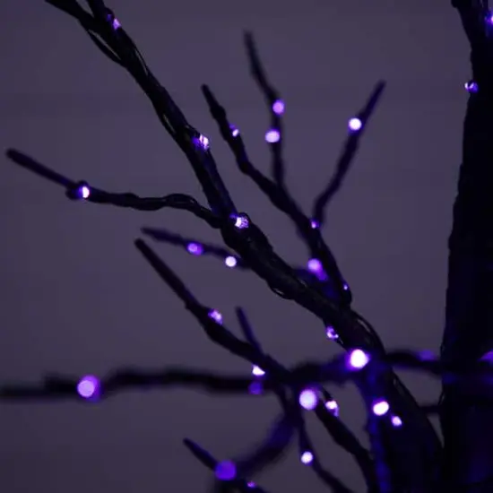 4ft. Pre-Lit LED Black Twig Artificial Halloween Tree {14}