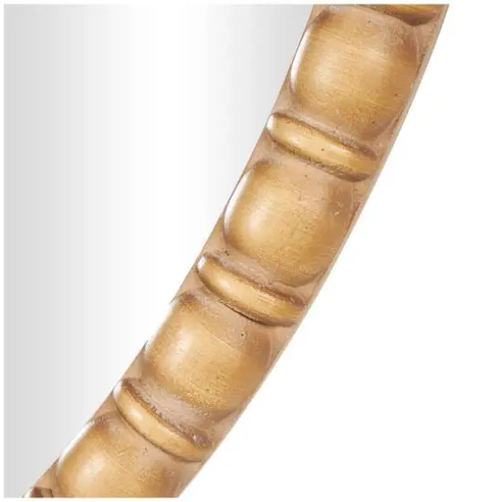 37" Brown Bohemian Framed Oval Wall Mirror {6}