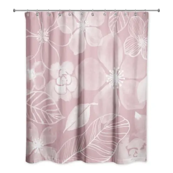 Watercolor Flowers Shower Curtain Blush {1}