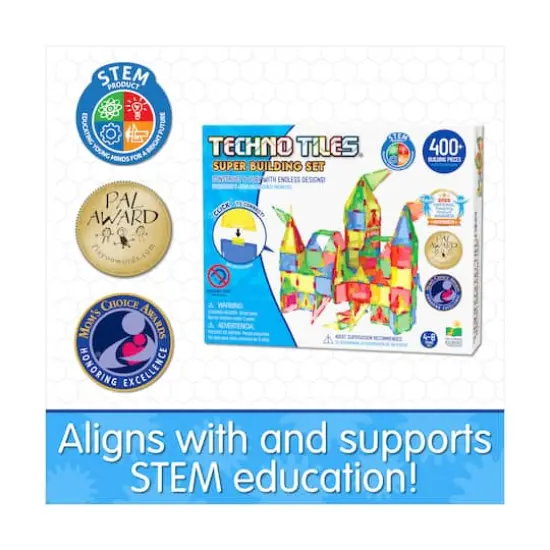 Techno Tiles - Super Building Set: Primary Colors: 400+ Pcs {8}