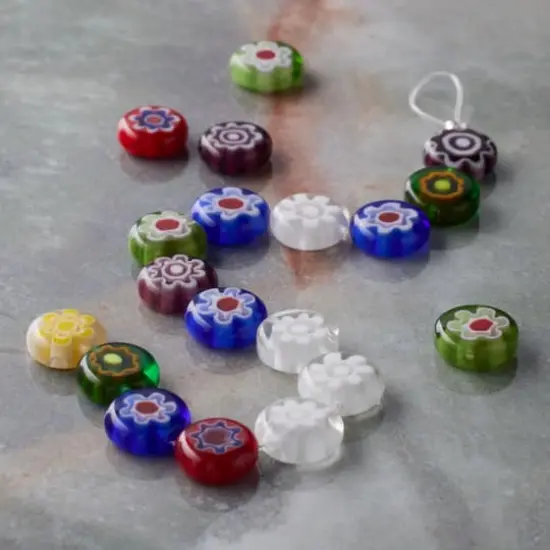 Millefiori Flower Glass Coin Bead Mix by Bead Landing&trade; {3}