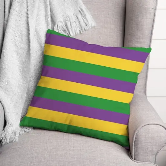 Mardi Gras Stripes Throw Pillow {4}
