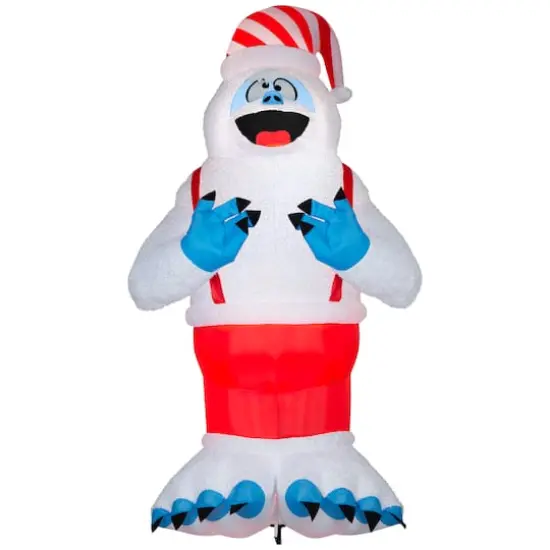 11ft. Airblown® Inflatable Giant Christmas Plush Bumble in Santa Hat & Suspenders {1}