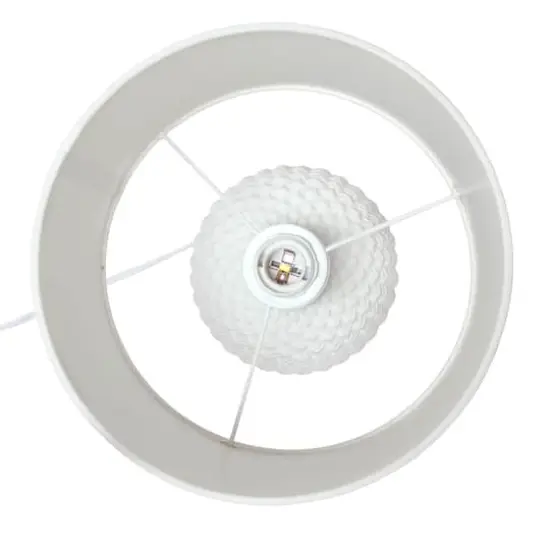 Simple Designs 20" Ceramic Purled Texture Table Lamp Off White {11}