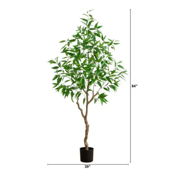 7ft. Potted Long Leaf Greco Eucalyptus Tree with Real Touch Leaves {6}