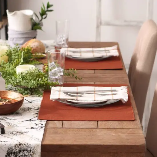 DII&reg; Ribbed Cotton Placemats, 6ct. Cinnamon {5}
