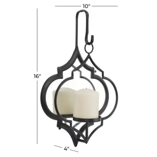 CosmoLiving by Cosmopolitan 16" Black Contemporary Wall Sconce {7}