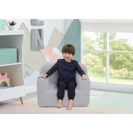Delta Children Cozee Sherpa Chair for Kids Gray {5}