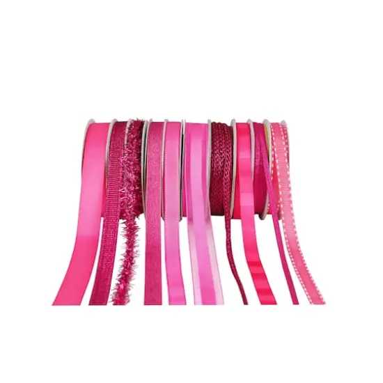 Value Pack Ribbon, 10ct. by Celebrate It&reg; Pink {1}