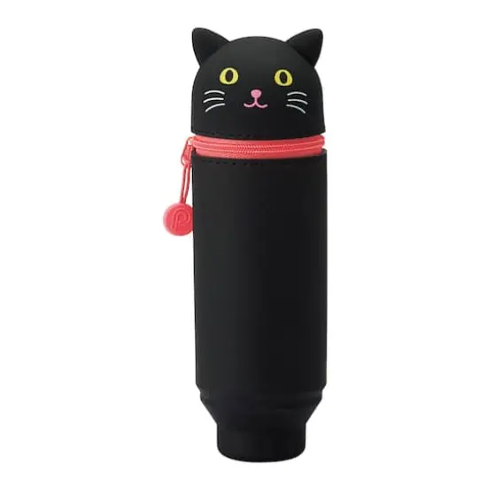 PuniLabo 9" Black Cat Stand-Up Pen Case {1}