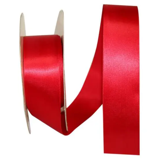 JAM Paper 1.5" x 50yd. Single Face Satin Ribbon Red {1}