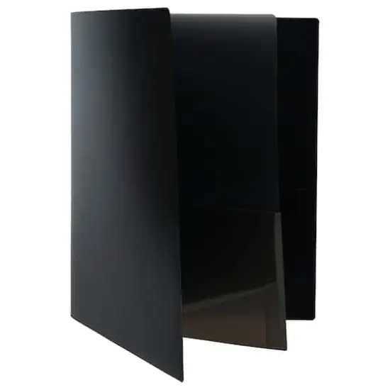 JAM Paper Heavy Duty Plastic 4-Pocket Folder, 2ct. Black {1}