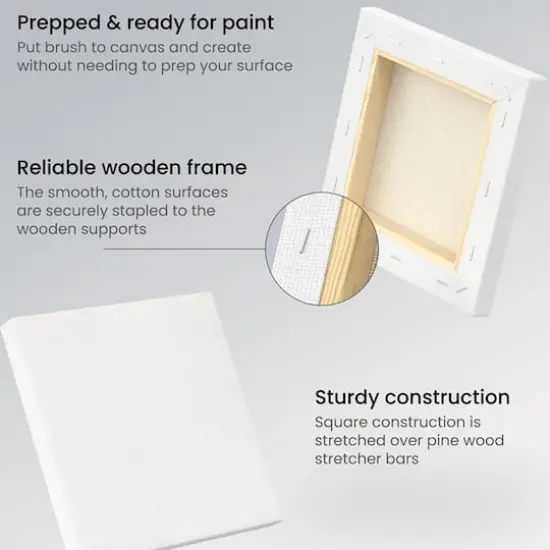 Arteza&reg; 6" x 6" White Stretched Canvases, 12ct. {4}