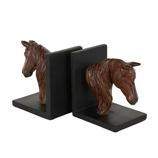 6" Copper Horse Head Bookends with Black Stands, 2ct. {5}