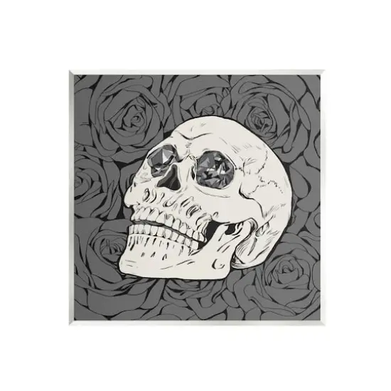 Stupell Industries Crystal Eyes Skull Goth Roses Wall Plaque Art {1}