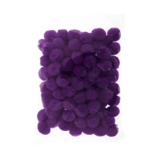 John Bead 1/2" Pom Poms, 100ct. Purple {5}