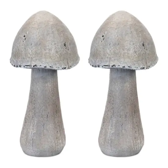 17" Faux Stone Mushroom Garden Accents. 2ct. {1}